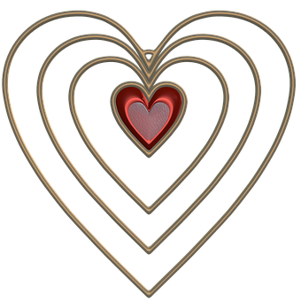 Nested Hearts Design PNG Image