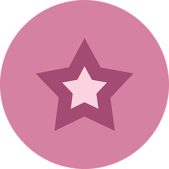 Nested Stars Icon Pink Background PNG Image