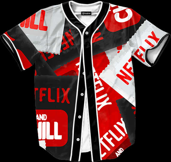 Netflixand Chill Baseball Jersey PNG Image