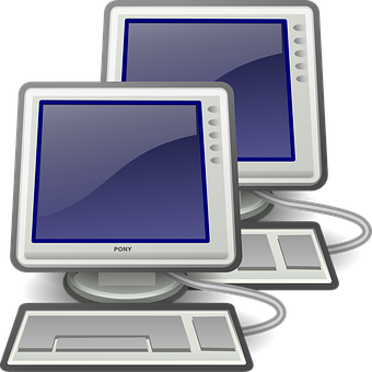 Networked Computer Illustration PNG Image