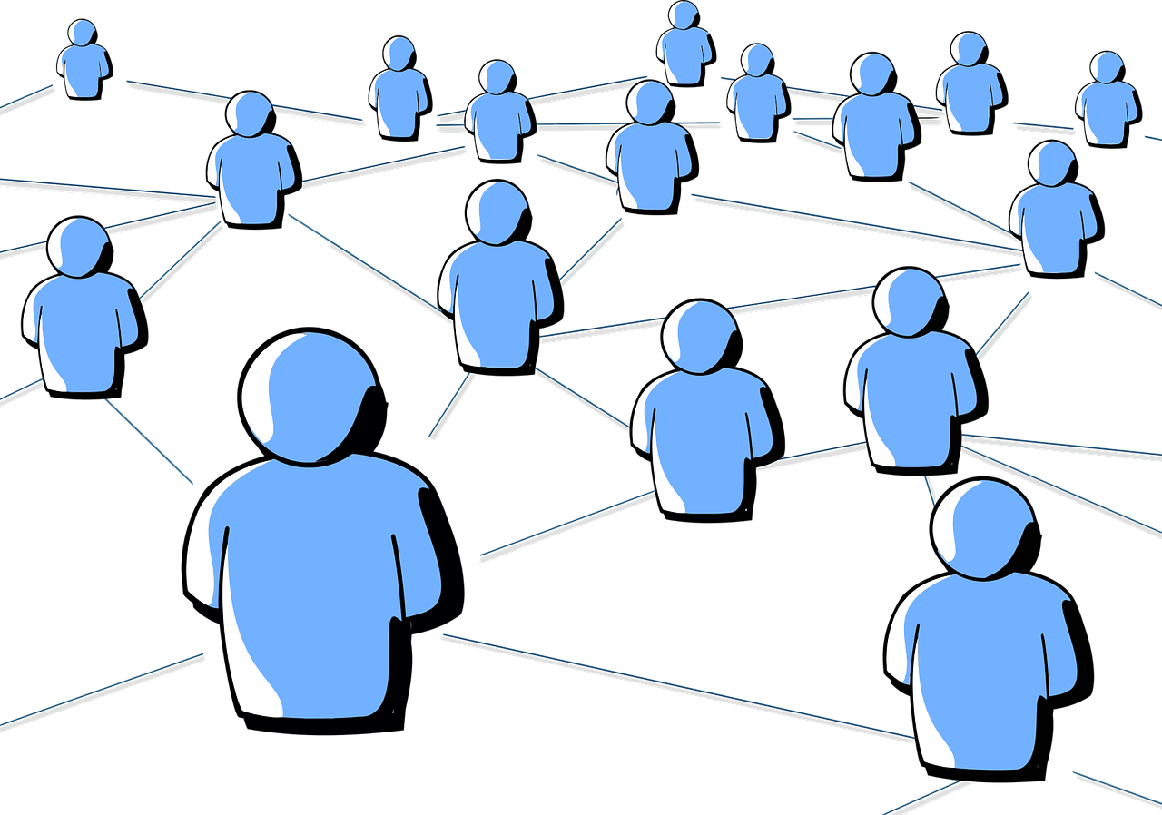 Networkof Blue Figures PNG Image