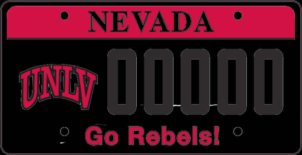 Nevada U N L V Specialty License Plate PNG Image