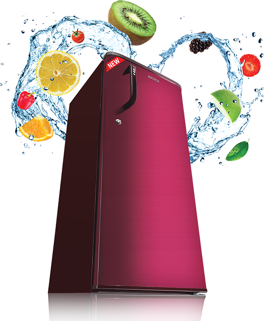 New Intex Single Door Refrigerator Freshness Splash PNG Image