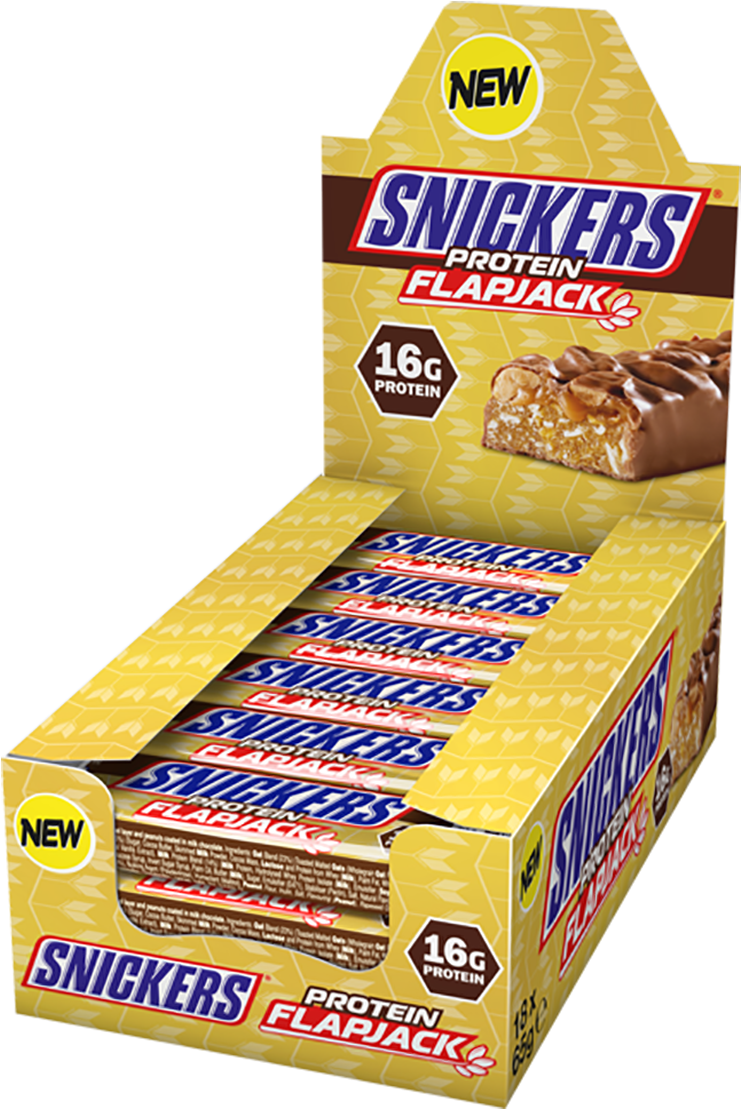 New Snickers Protein Flapjack Box PNG Image