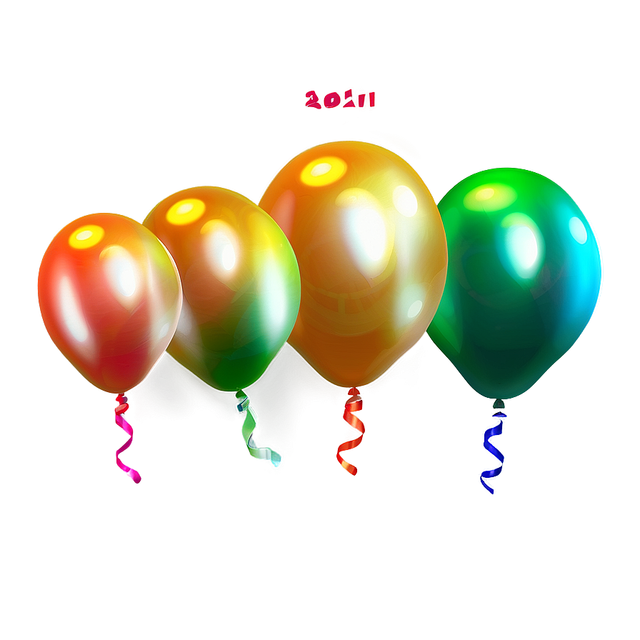 New Year Balloons Decoration Png 05212024 PNG Image