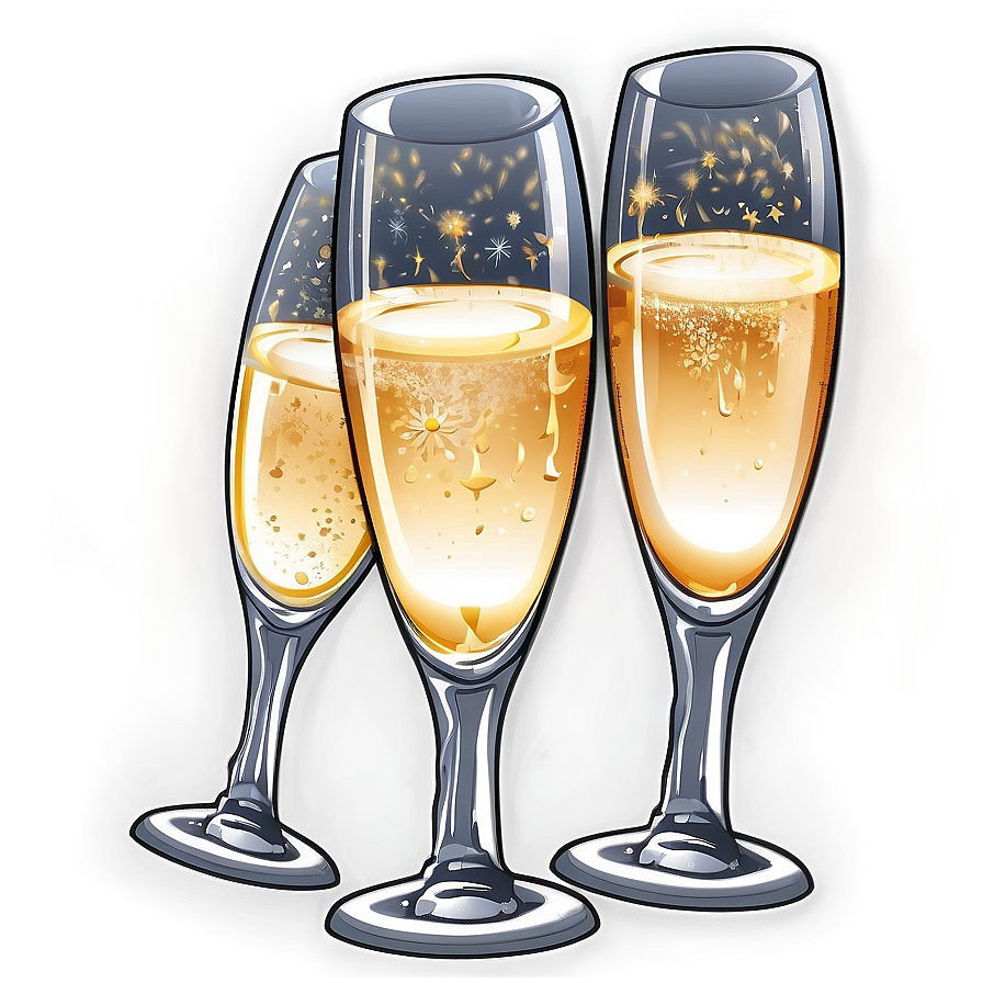 New Year Champagne Toast Png Ysg PNG Image