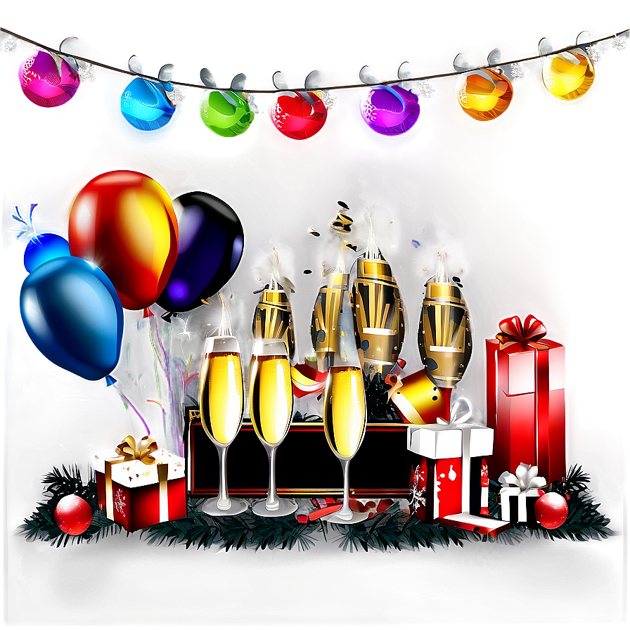 New Year Party Scene Png 06112024 PNG Image