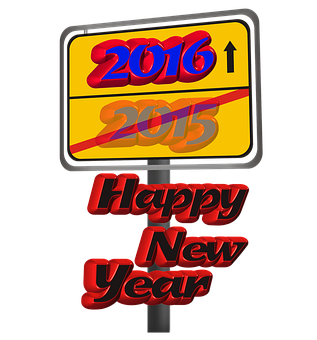 New Year2016 Celebration Sign PNG Image