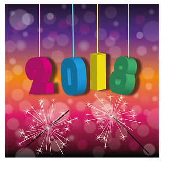 New Year2018 Celebration Sparklers PNG Image