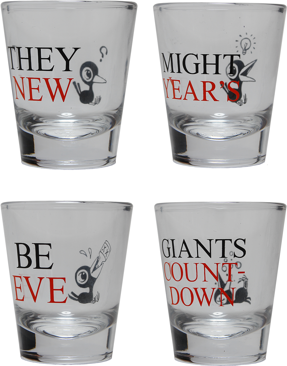 New Years Eve Countdown Shot Glasses PNG Image