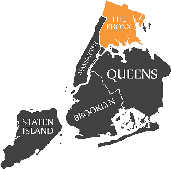 New York City Boroughs Map PNG Image