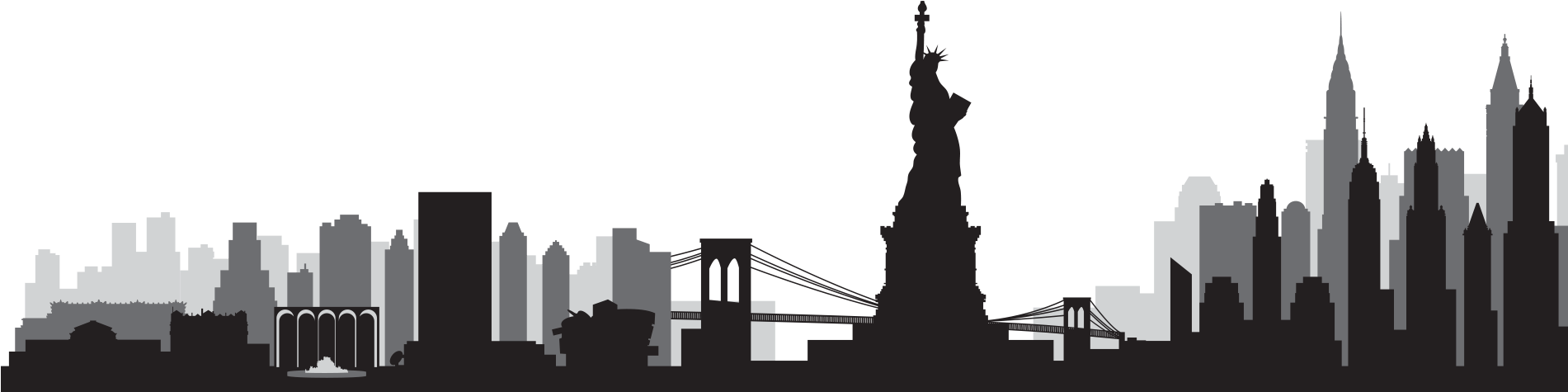 New York City Skyline Silhouette PNG Image