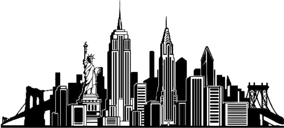 New York City Skyline Silhouette PNG Image