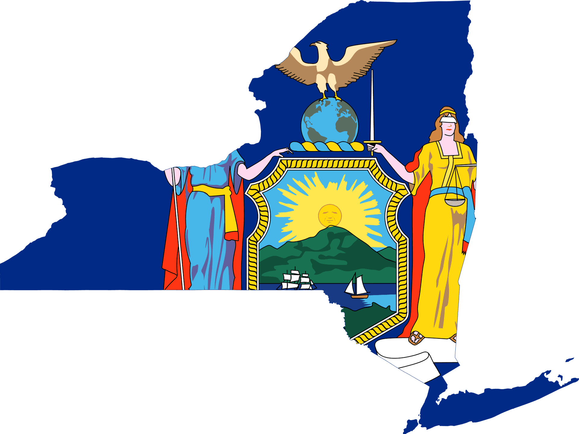 New York State Flag Illustration PNG Image