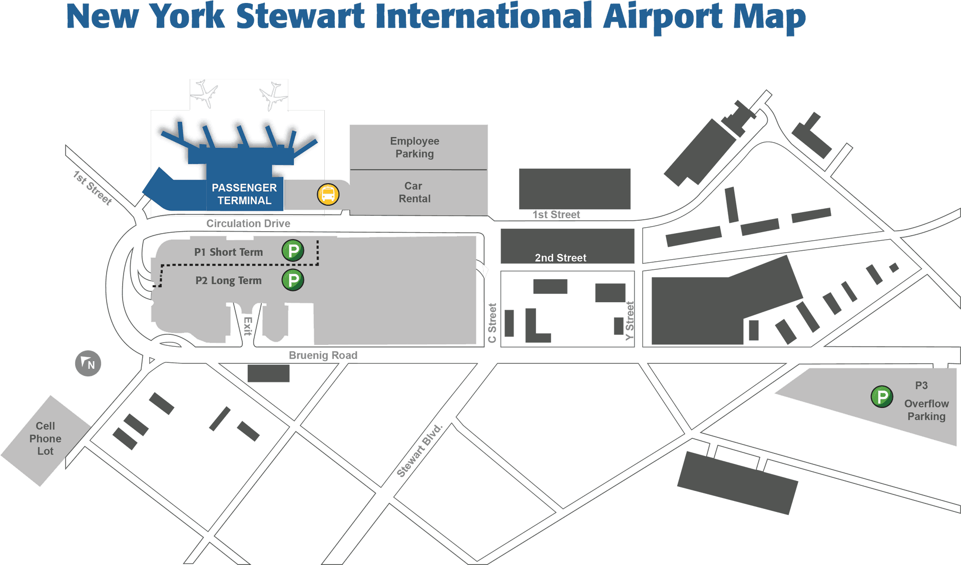 New York Stewart International Airport Map PNG Image