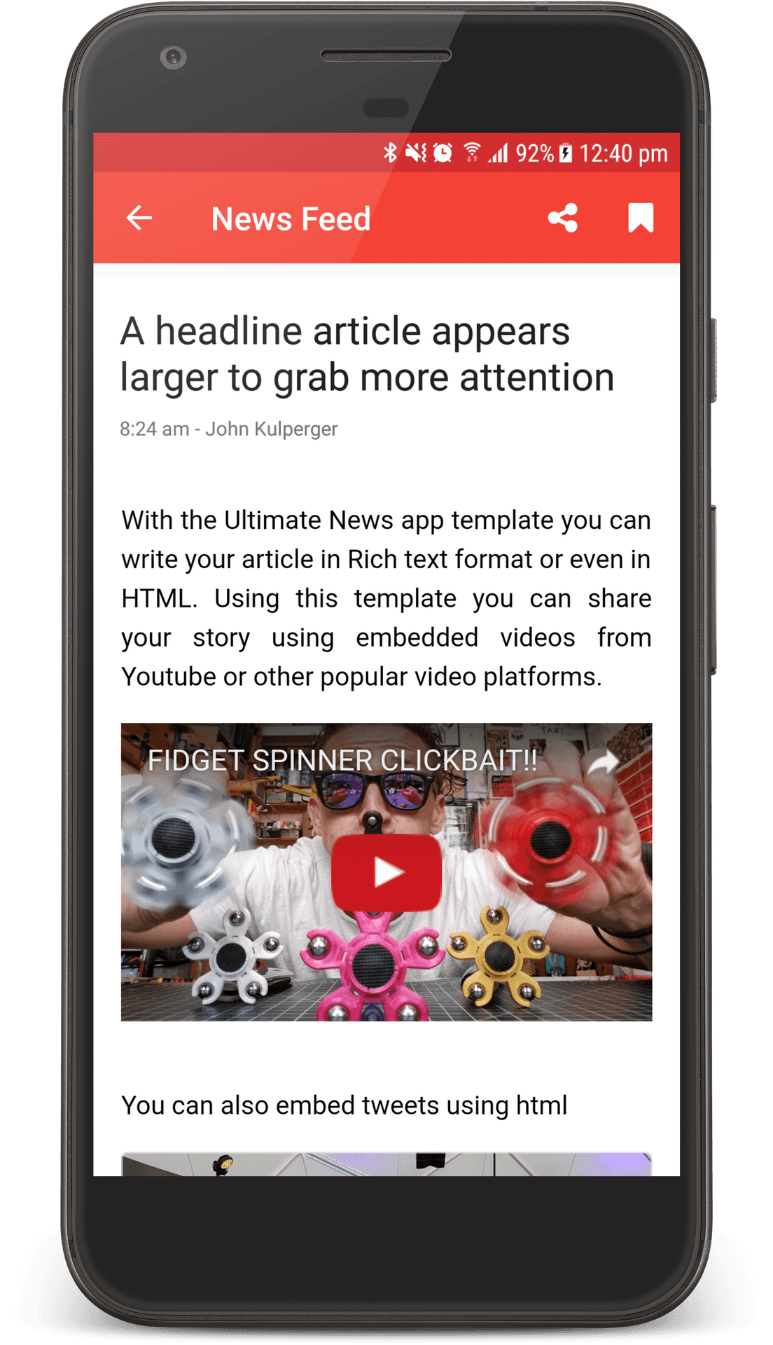 News App Interface Fidget Spinner Article PNG Image