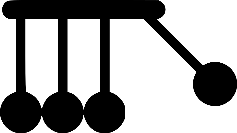 Newton's Cradle Pendulum Silhouette PNG Image