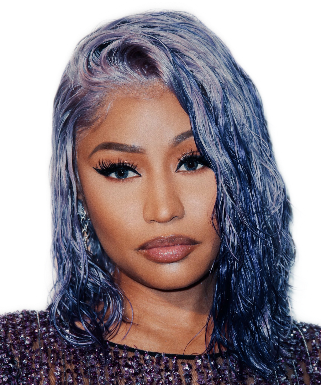 Nicki Minaj Silver Hair Portrait PNG Image