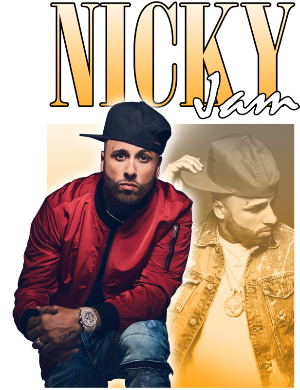 Nicky Jam Artistic Portrait PNG Image