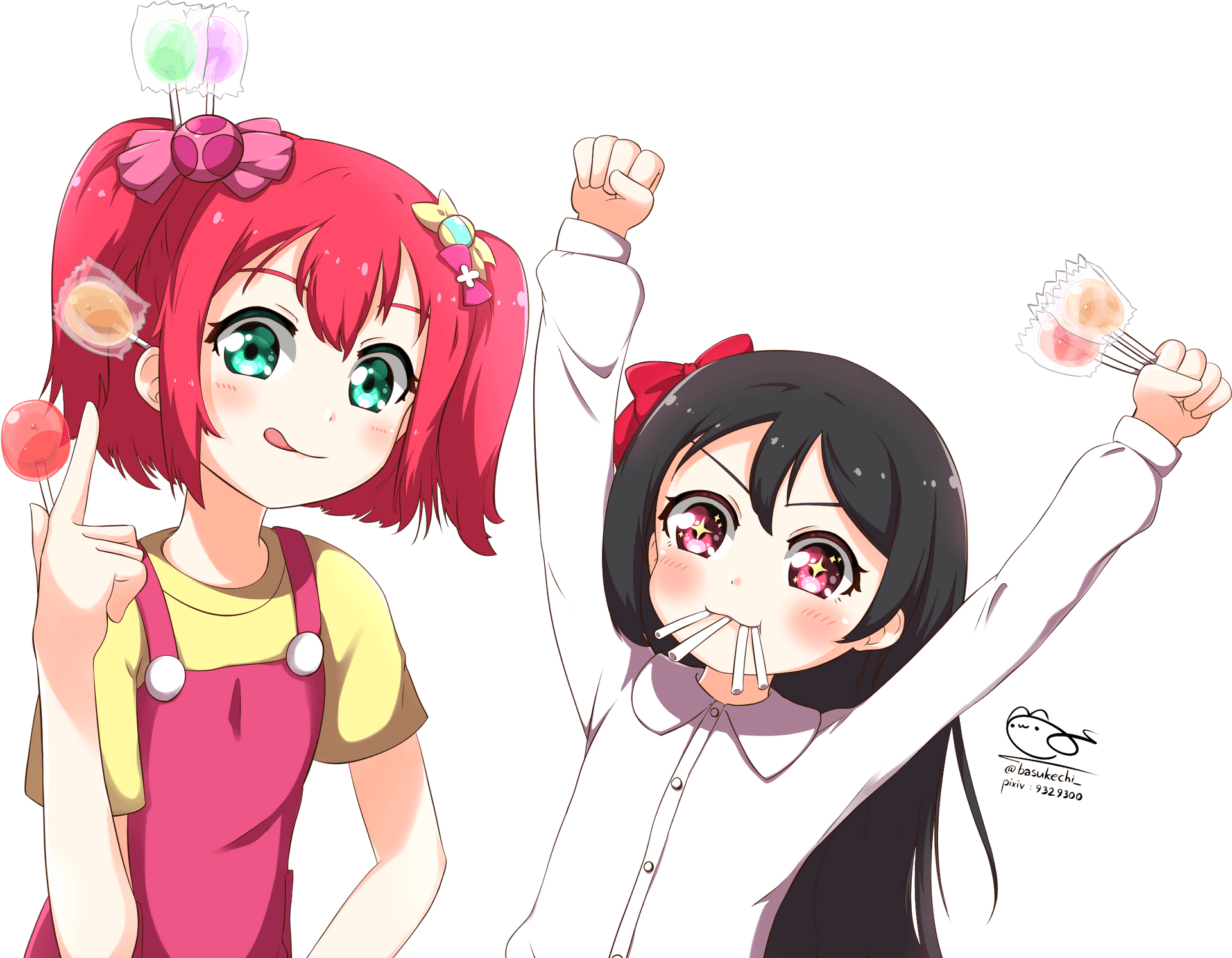 Nico_ Yazawa_and_ Friend_ Celebrating_with_ Sweets PNG Image