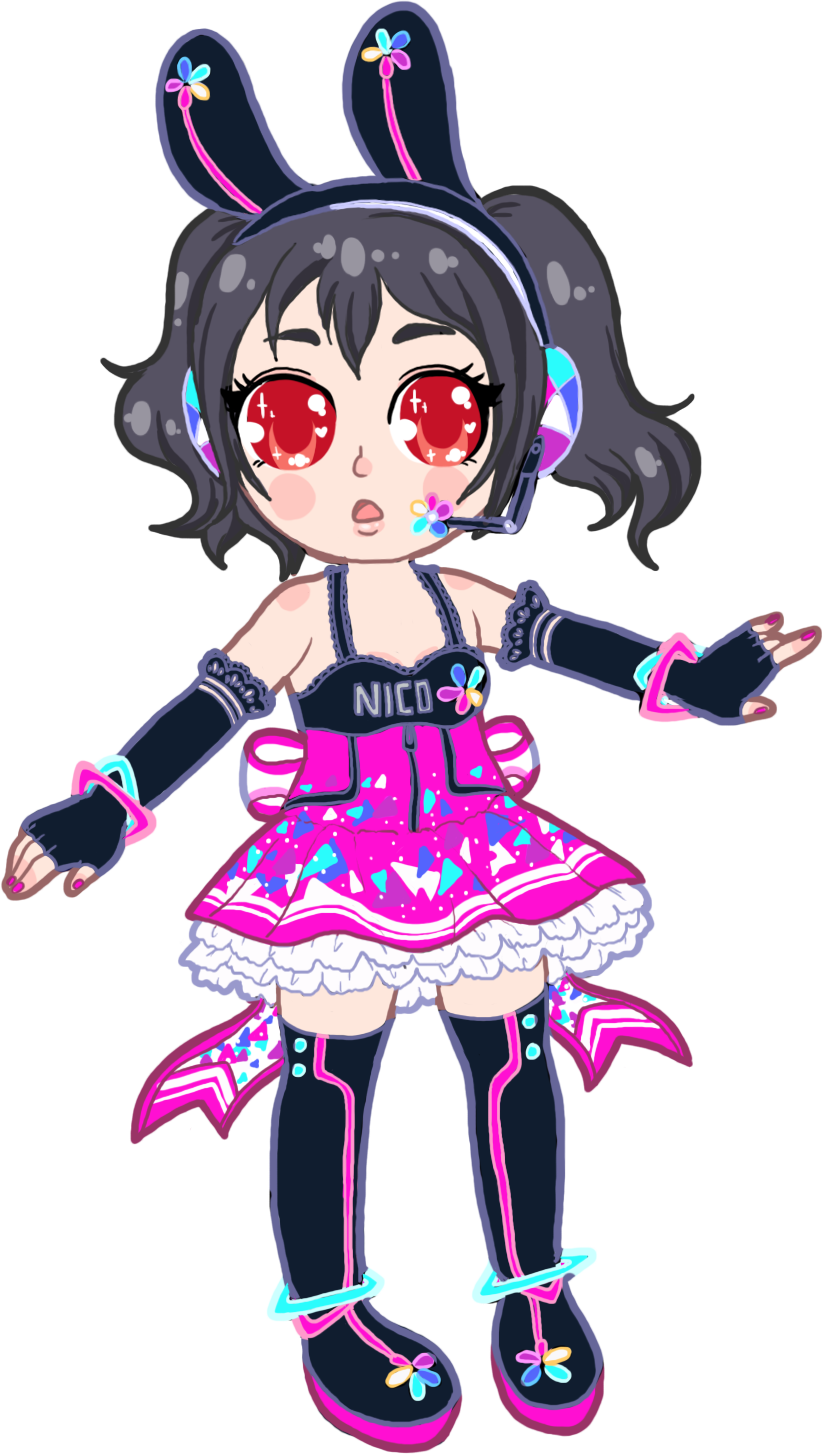 Nico Yazawa Cyber Bunny Costume PNG Image