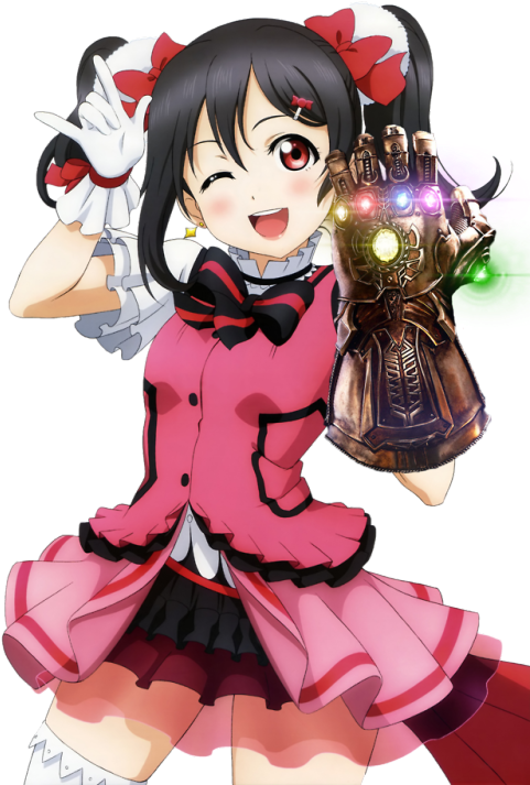 Nico Yazawa With Infinity Gauntlet PNG Image