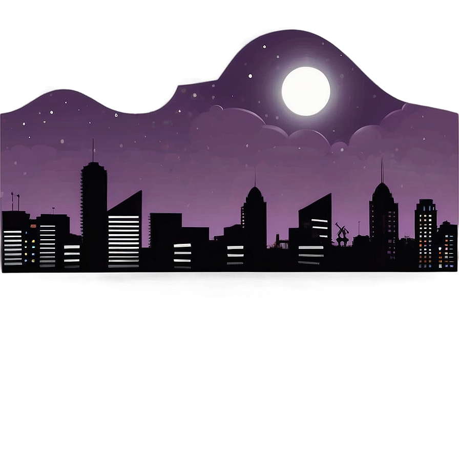 Night Skyline View Png 48 PNG Image