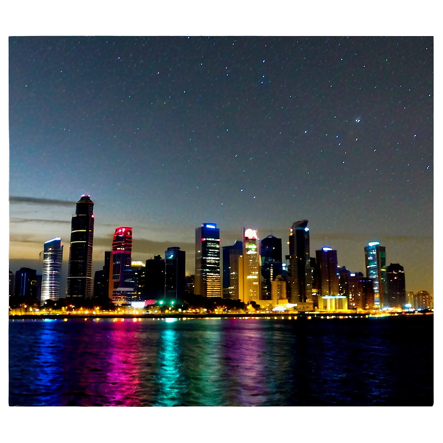 Night Skyline View Png 86 PNG Image