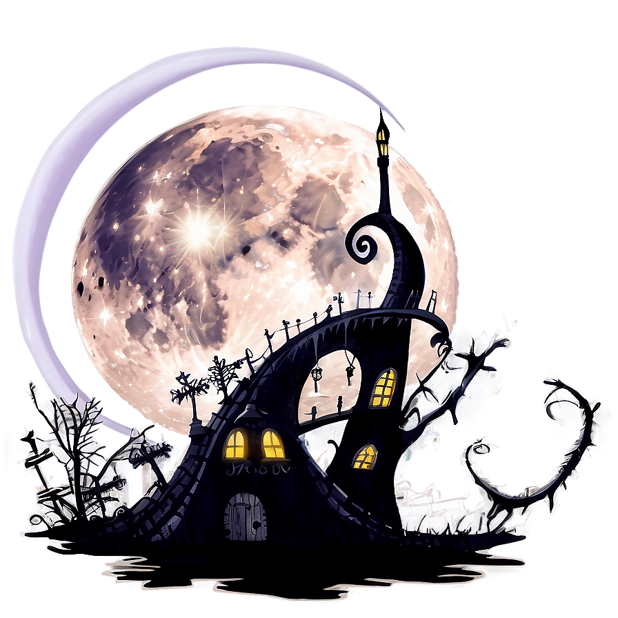 Nightmare Before Christmas Moon Png Vmk PNG Image