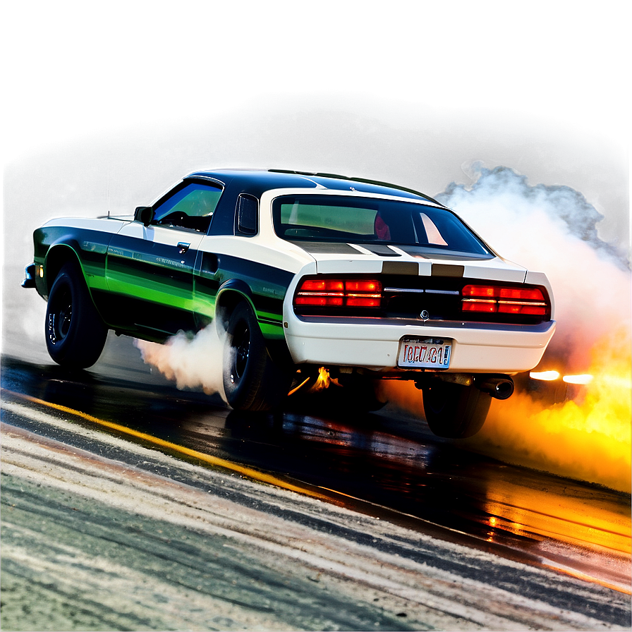 Nighttime Drag Racing Spectacle Png 06292024 PNG Image