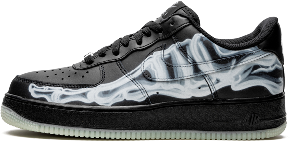 Nike Air Force1 Black Smoke Design PNG Image