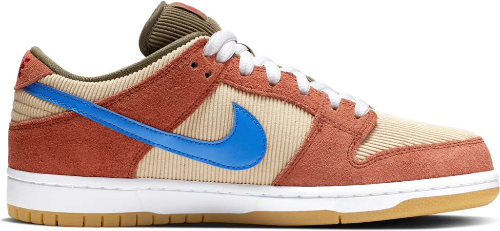 Nike S B Dunk Low Pro Tan Blue Swoosh PNG Image