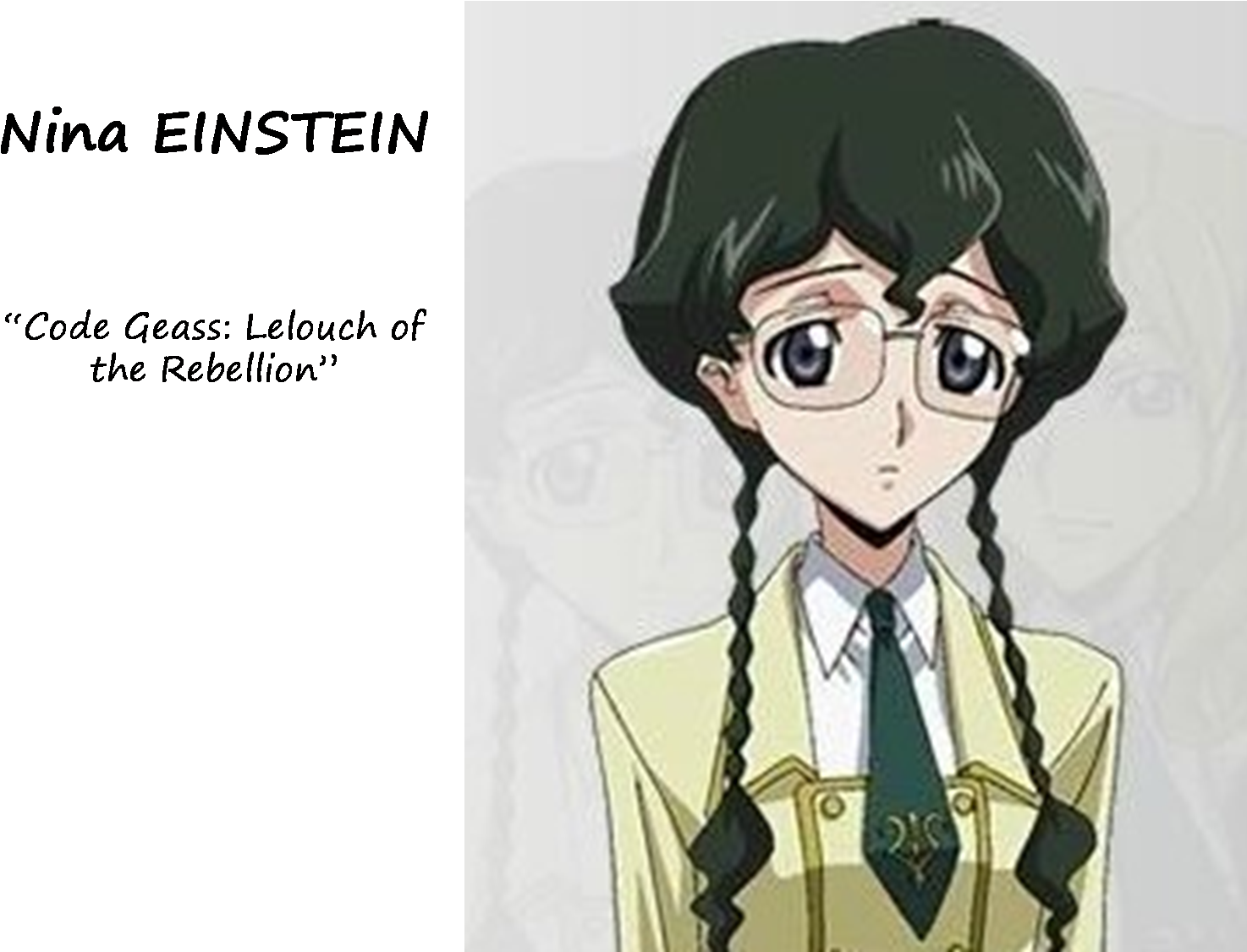 Nina Einstein Code Geass Character PNG Image