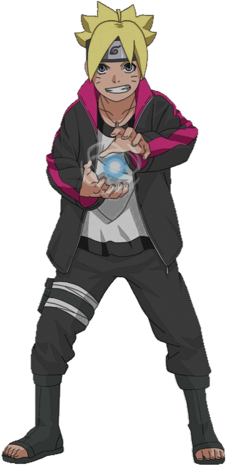 Ninja Character Performing Rasengan PNG Image