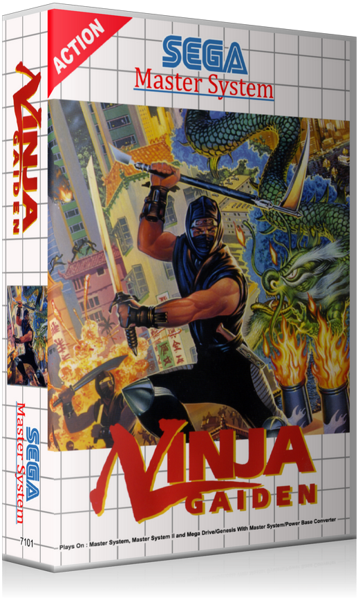 Ninja Gaiden Sega Master System Box Art PNG Image