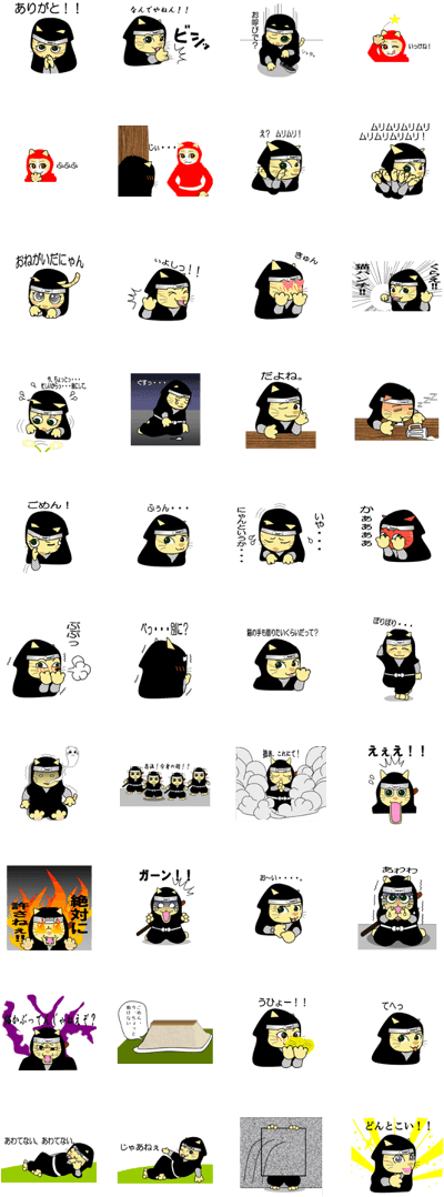 Ninja Hattori Emoticon Collection PNG Image