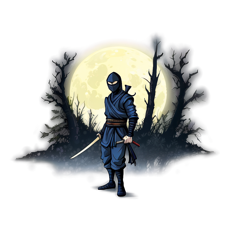 Ninja In Moonlight Png Doi63 PNG Image