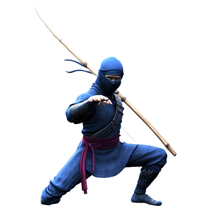 Ninja With Bo Staff Png 94 PNG Image