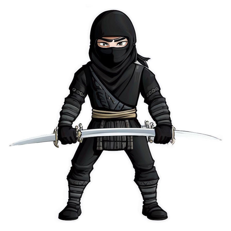 Ninja With Dual Swords Png 06112024 PNG Image