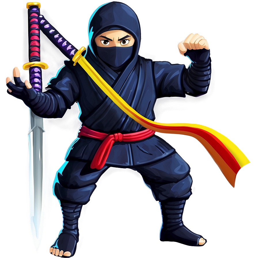 Ninja With Dual Swords Png 06112024 PNG Image