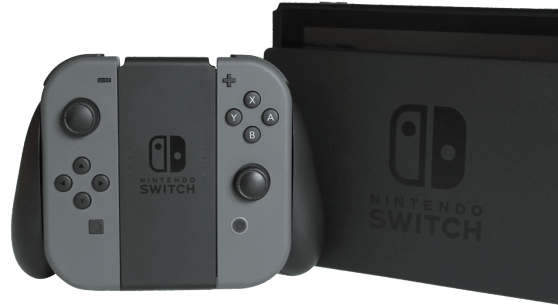 Nintendo Switch Consoleand Controllers PNG Image