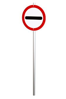 No Entry Sign Against Black Background PNG Image