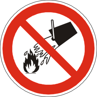 No Fire Sign Black Background PNG Image