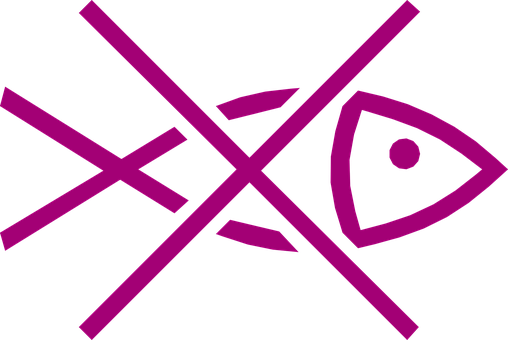 No Fish Symbol Purple Background PNG Image