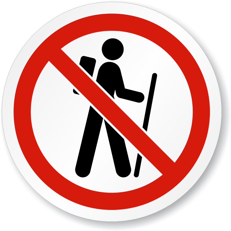 No Hiking Sign Graphic PNG Image