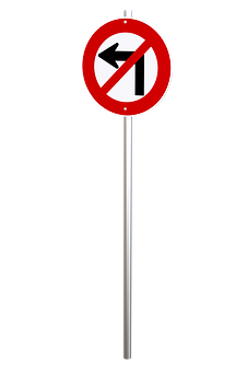 No Left Turn Sign PNG Image