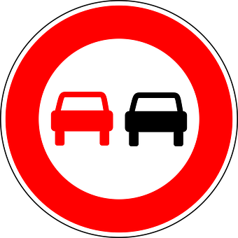 No Overtaking Traffic Sign PNG Image