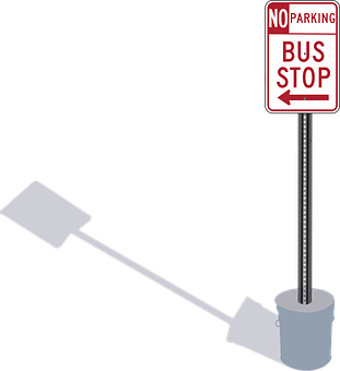 No Parking Bus Stop Sign PNG Image