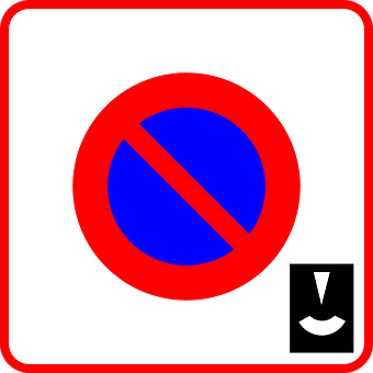 No Parking Sign Redand Blue PNG Image