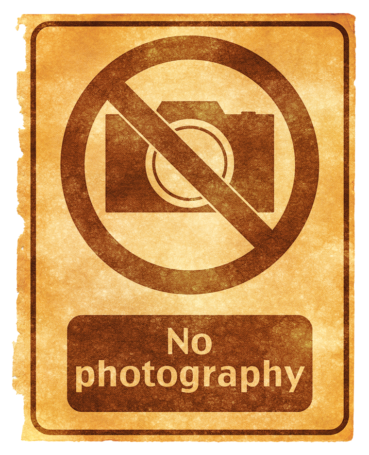 No Photography Sign Vintage Style PNG Image